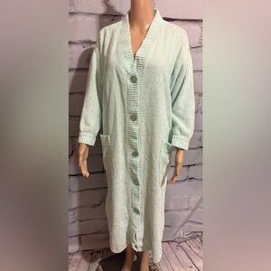 Vintage Button Down House Coat Robe Size Medium